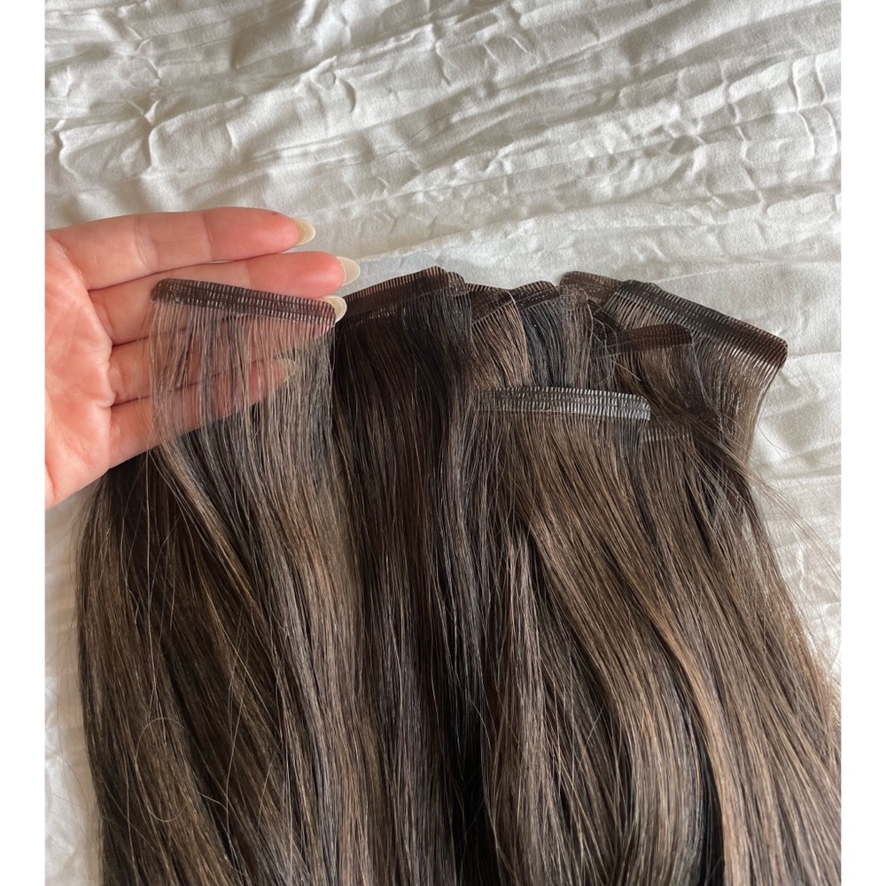 18” Dark Brown Tape In Hair Extensions 100% Remy Human Hair - Easy Hair Pro - Picture 9 of 10